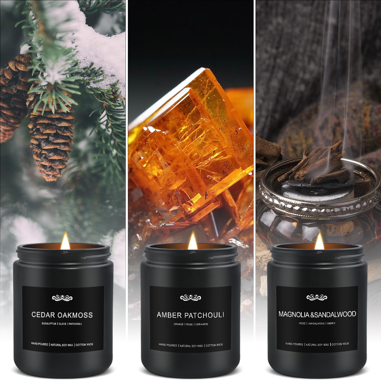 Vasos-velas-negras: diseño moderno que decora tu espacio.