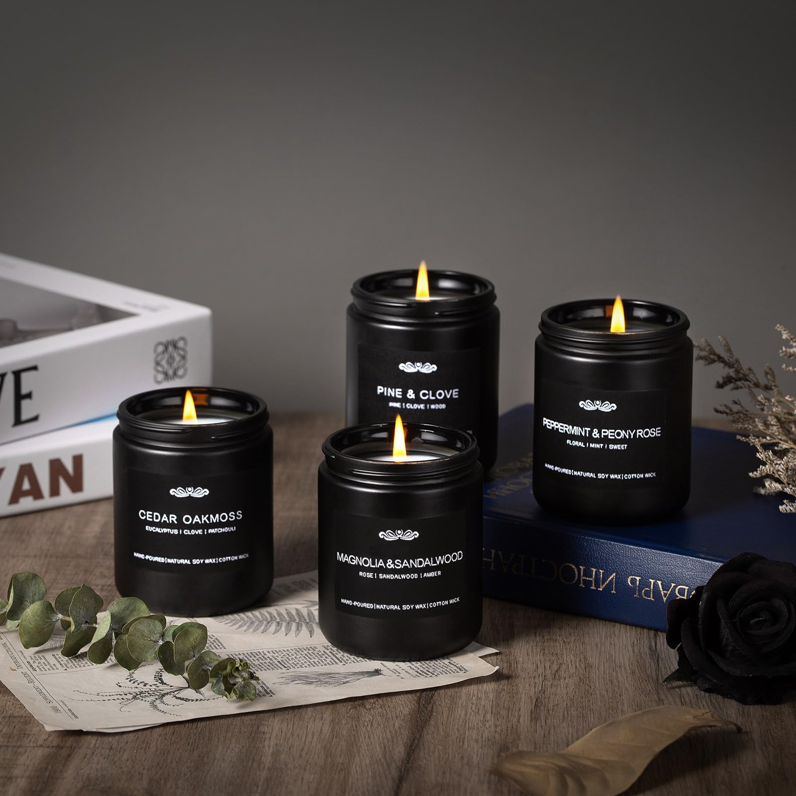Velas JXDLSQ masculinas-cedro: ambiente elegante y calmante.