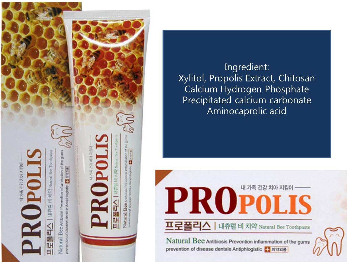 K-Mystery propóleo dentífrico, envase coreano, ideal para uso diario y sensación de frescura