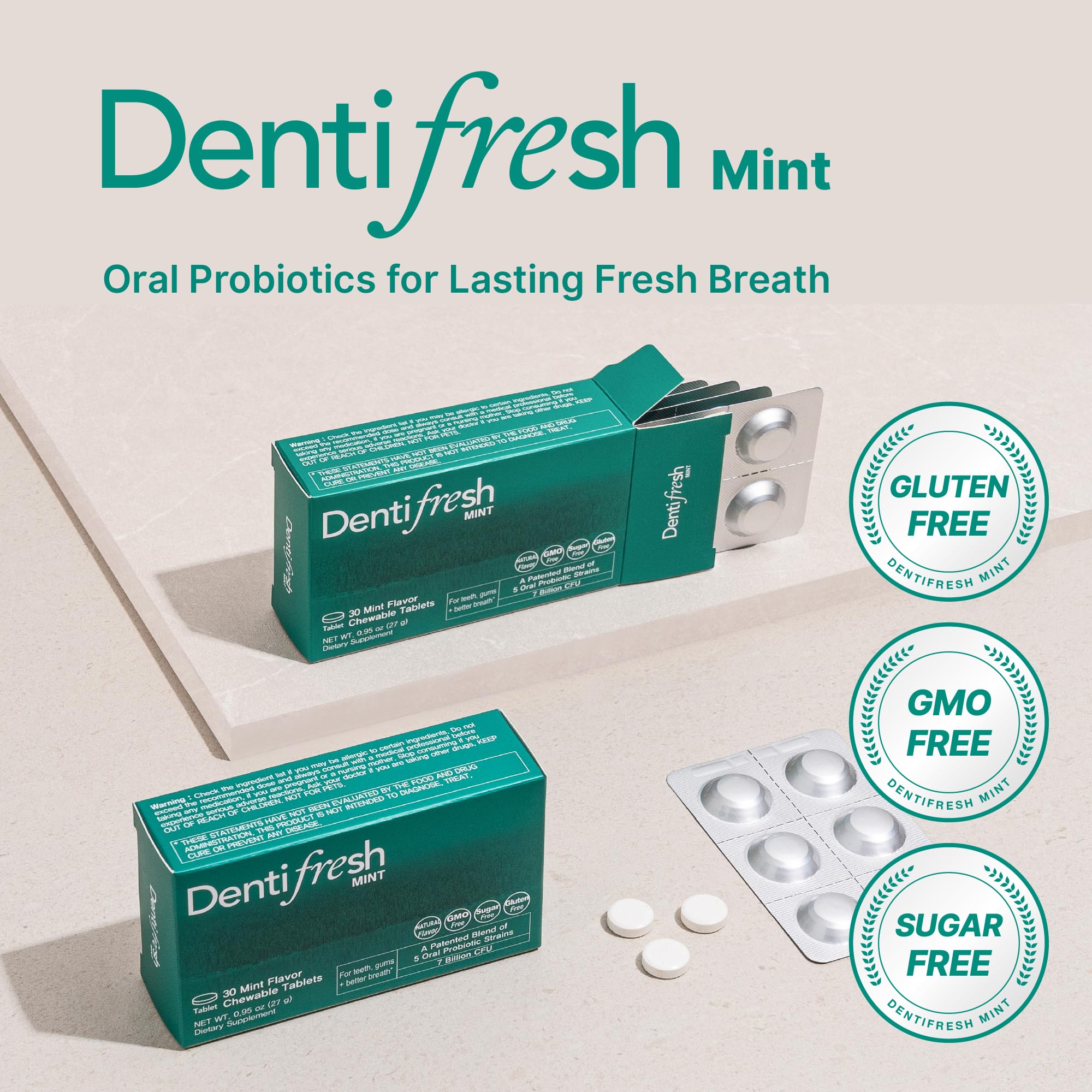 K-NUTRA Dentifresh, envase resistente conserva frescura de las tabletas