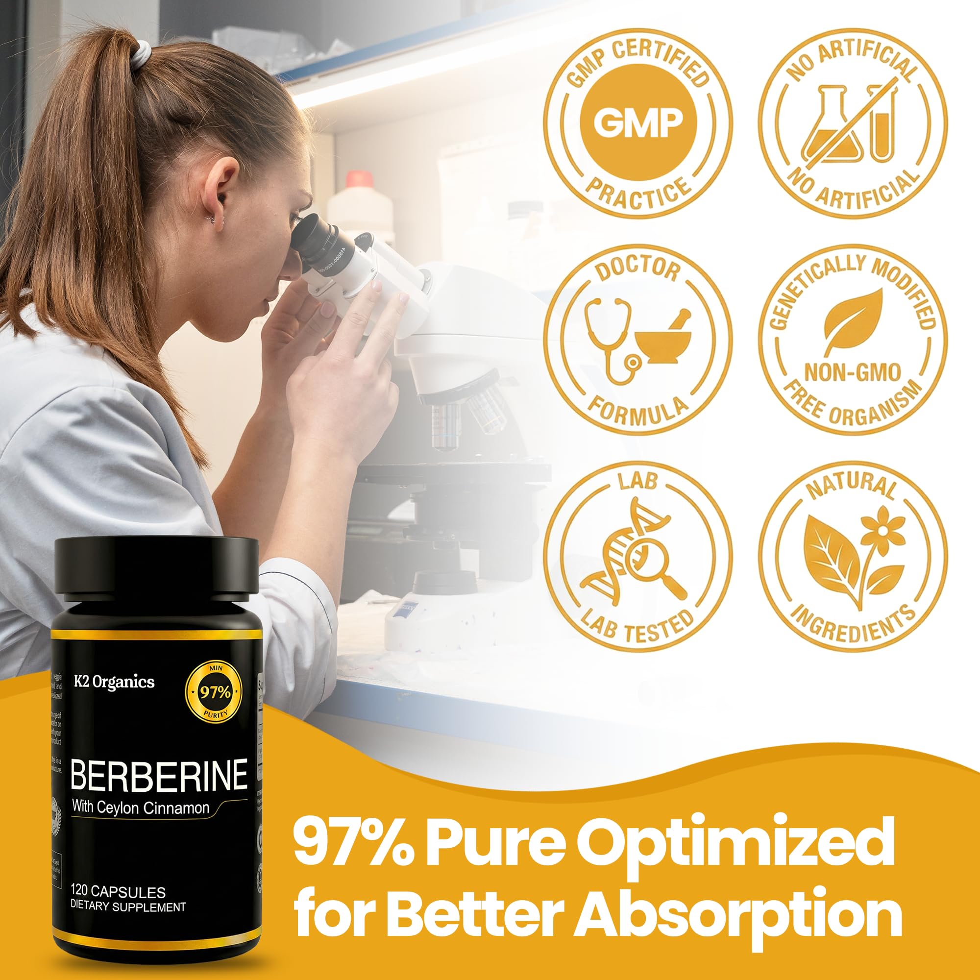 Cápsulas veganas de K2 Organics Berberina para uso consciente