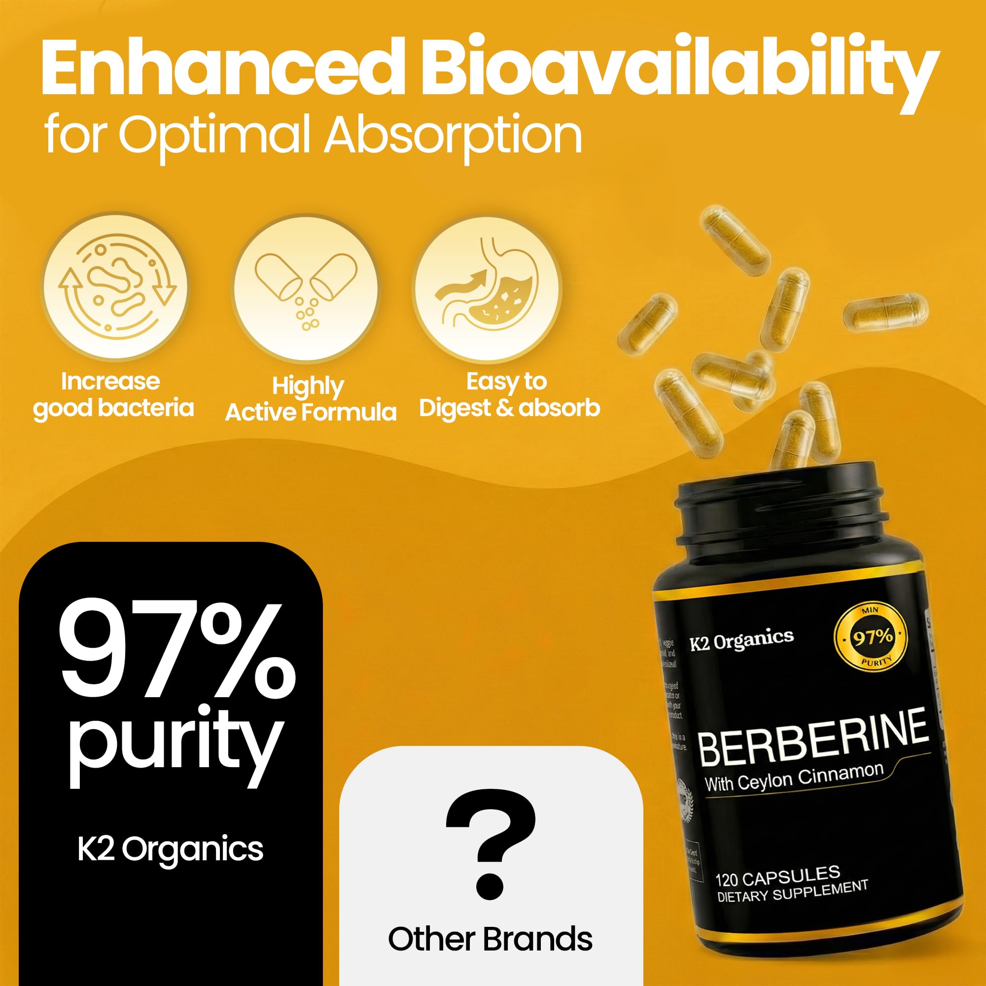 K2 Organics Berberina y canela, combinación para uso diario