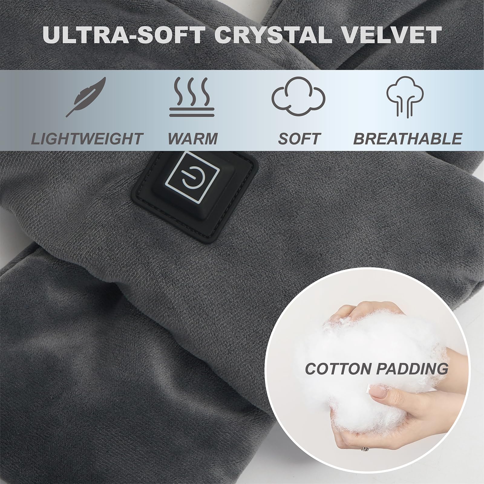 KADORVA terciopelo cristal cuello detalle para confort suave.