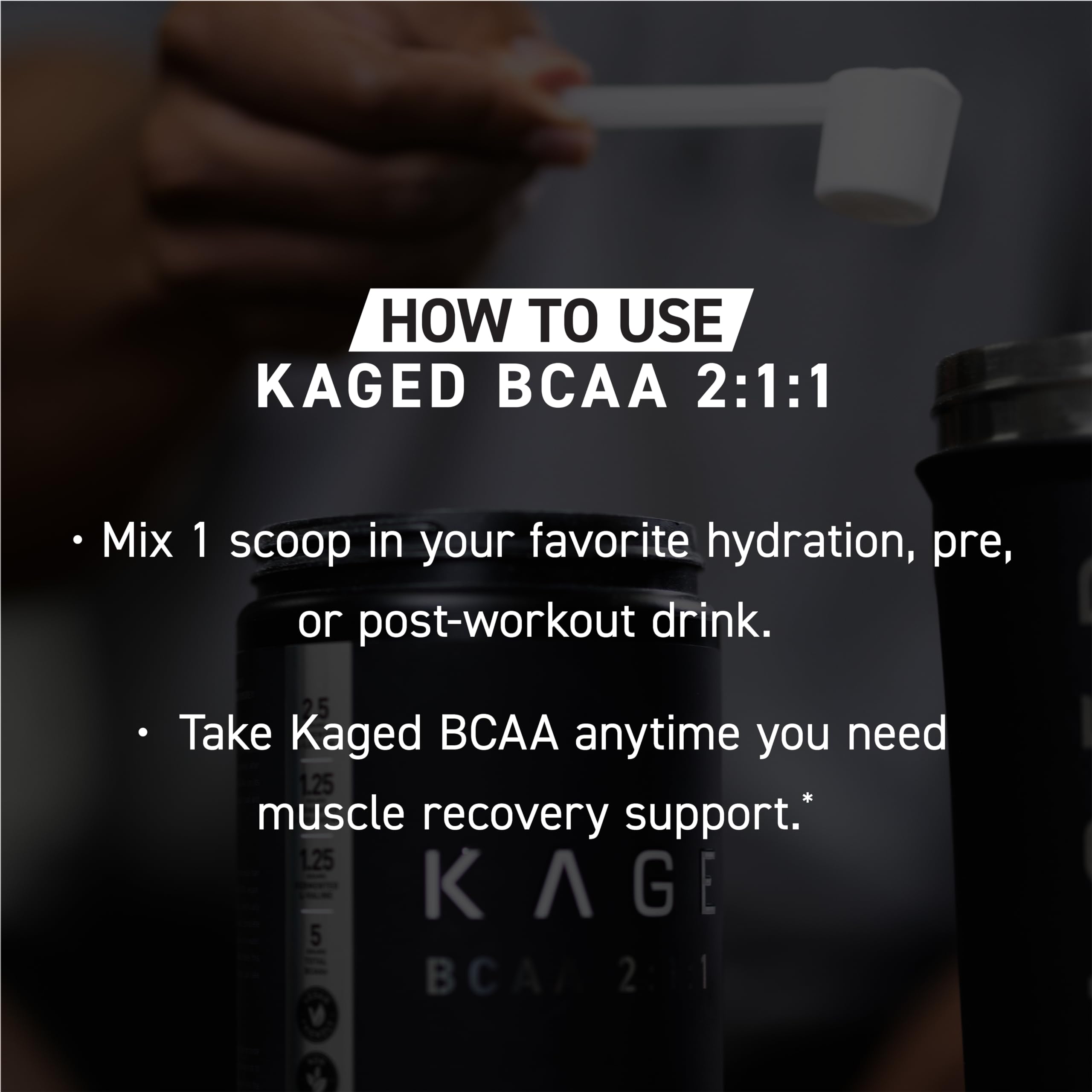 Kaged BCAA base de plantas para entrenamientos sostenidos.