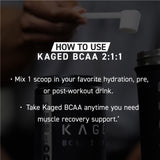 Kaged BCAA base de plantas para entrenamientos sostenidos.