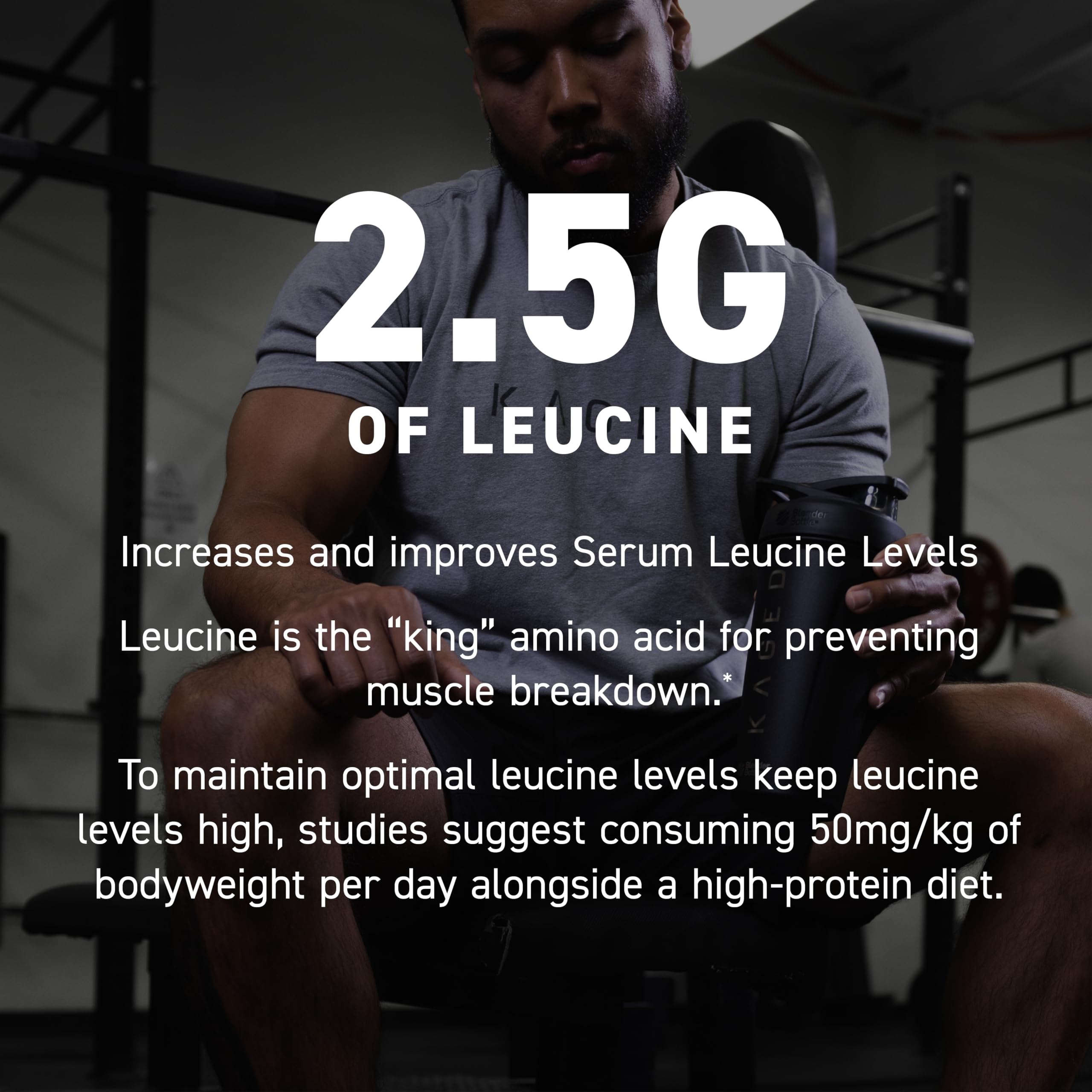 Kaged BCAA porción de 5 g para recuperación suave.
