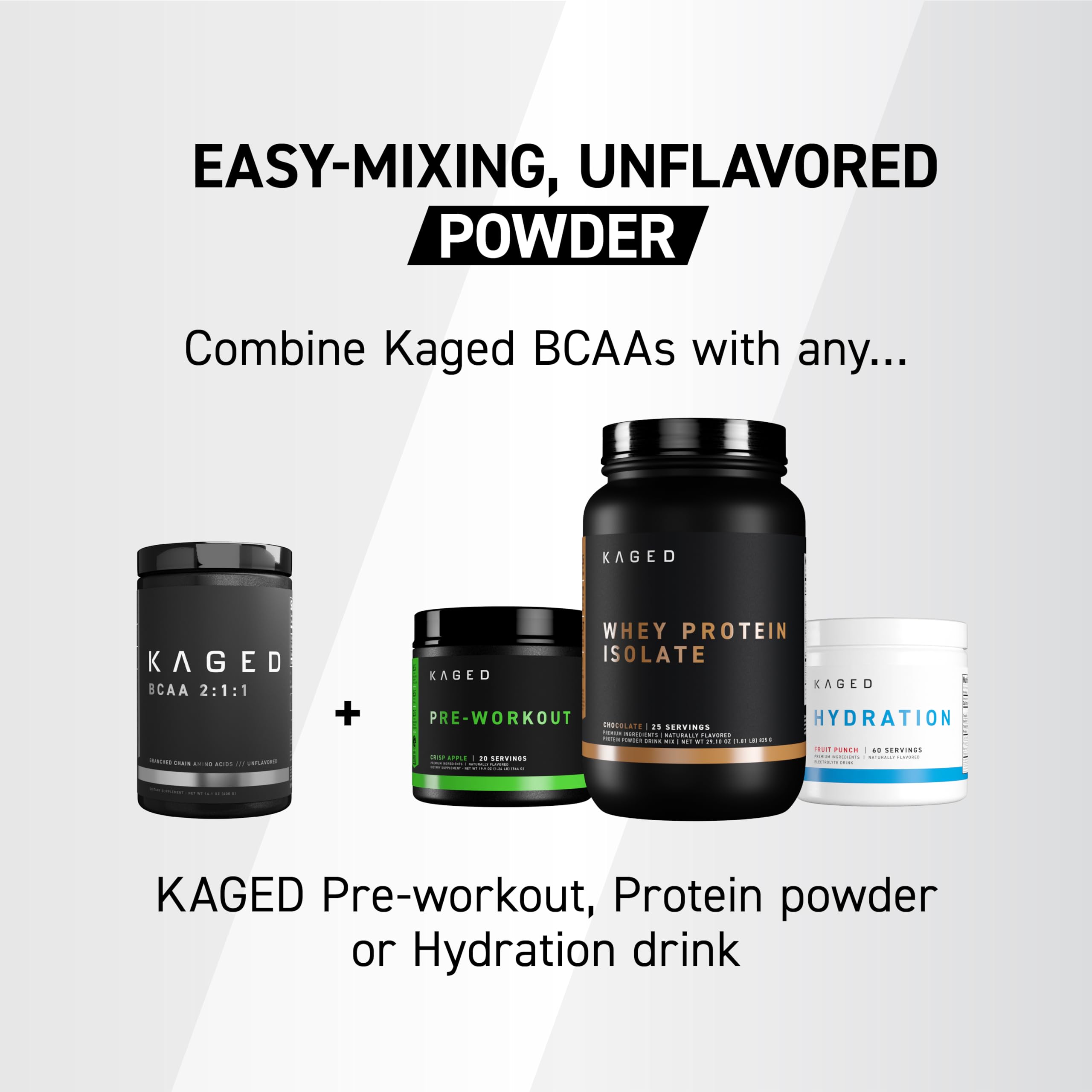 Kaged BCAA sin colorantes artificiales para una experiencia limpia.
