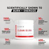 Kaged Clean Burn cuchara medidora muestra dosis precisa.