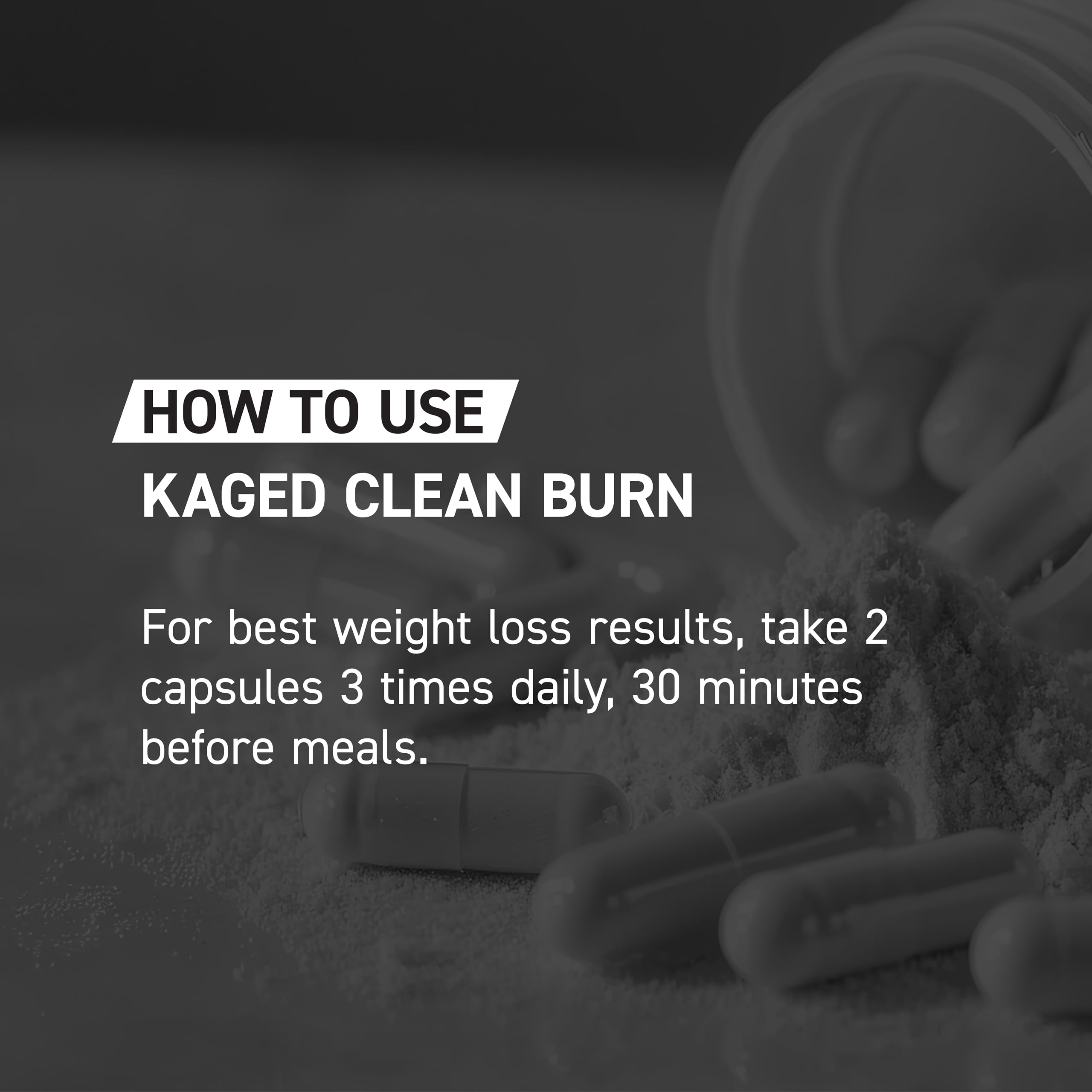 Kaged Clean Burn: estilo de vida saludable con frasco en escritorio.