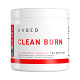 Kaged Clean Burn lata con sabor fresa limón para energía diaria.