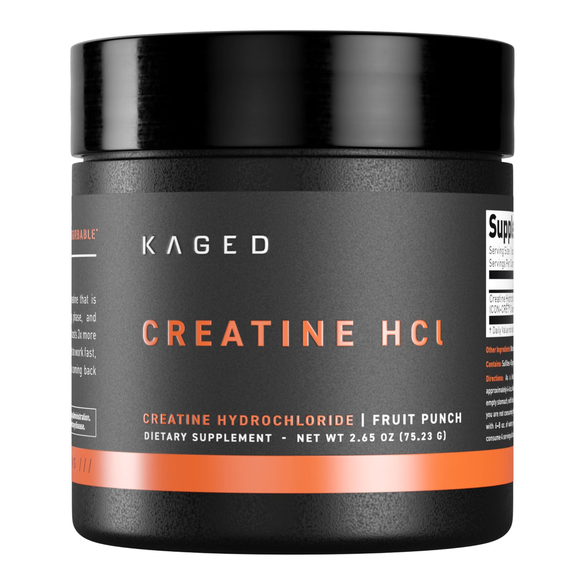 Kaged Creatine HCl, polvo de alta solubilidad para entrenamientos eficientes.