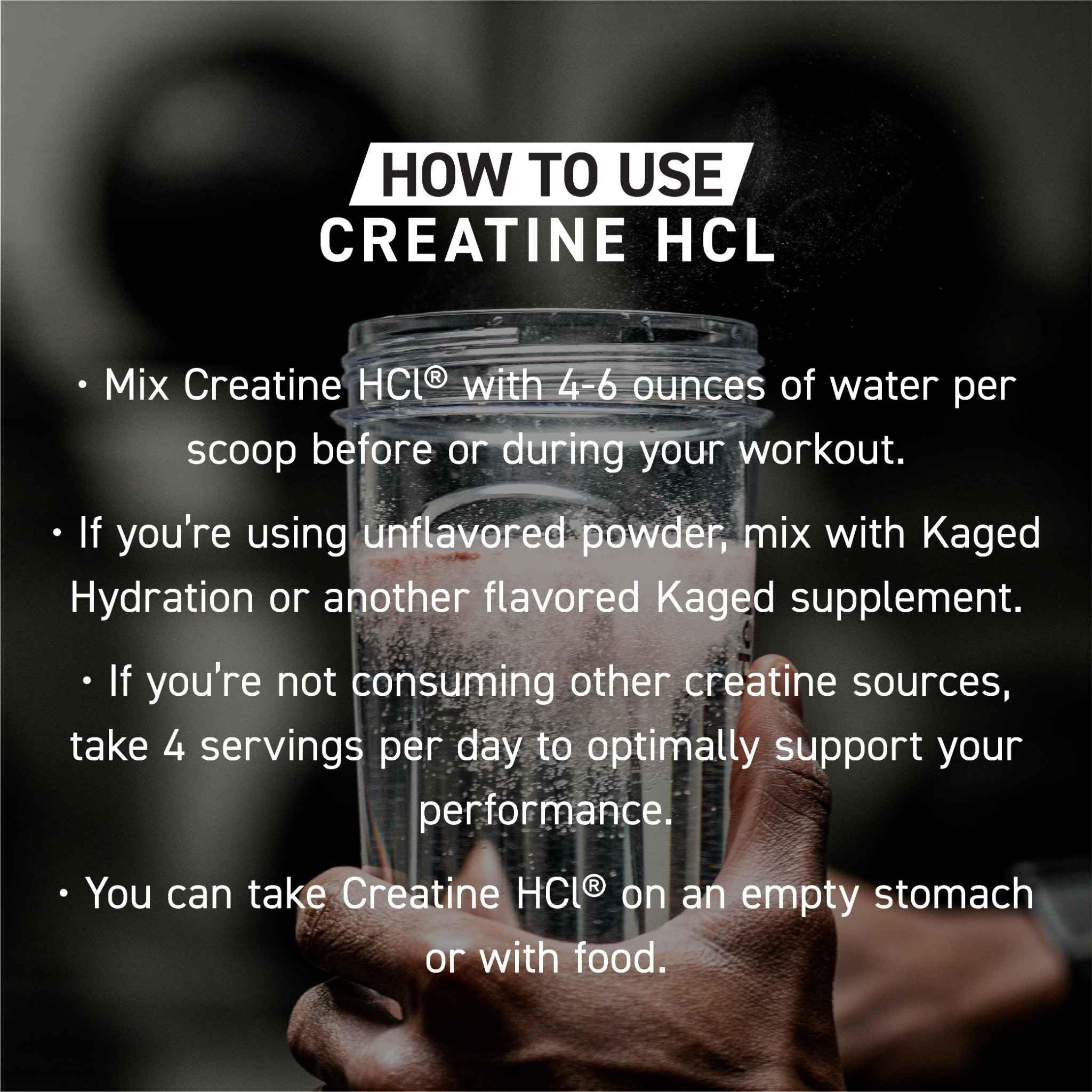 Kaged Creatine HCl, sabor Fruta Punch para sesiones de entrenamiento.