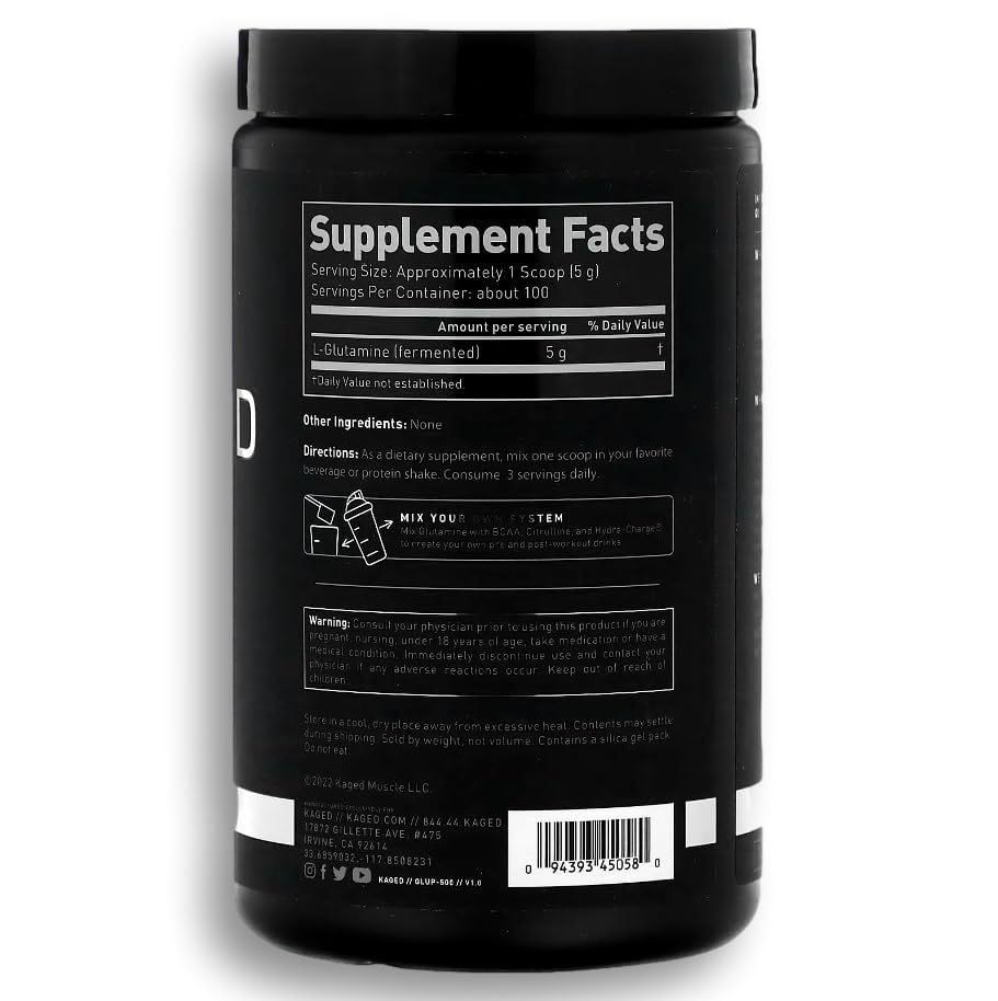 Kaged Glutamina formato vegano, proteína fermentada para mayor pureza