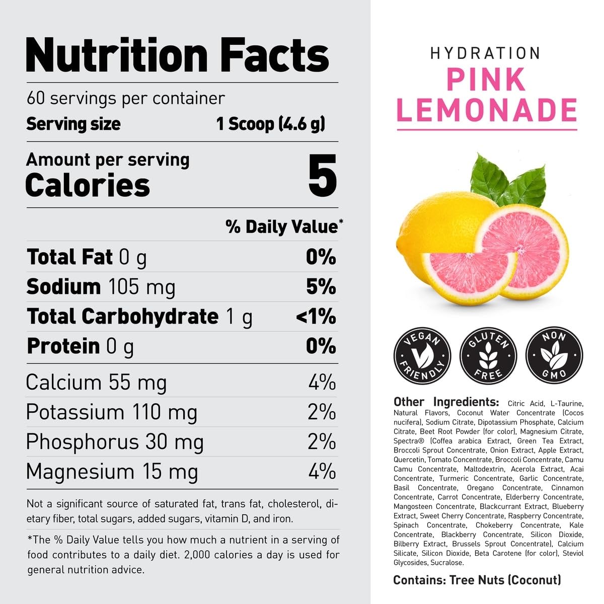 Etiqueta destacada de HydraCharge Limonada Rosa.