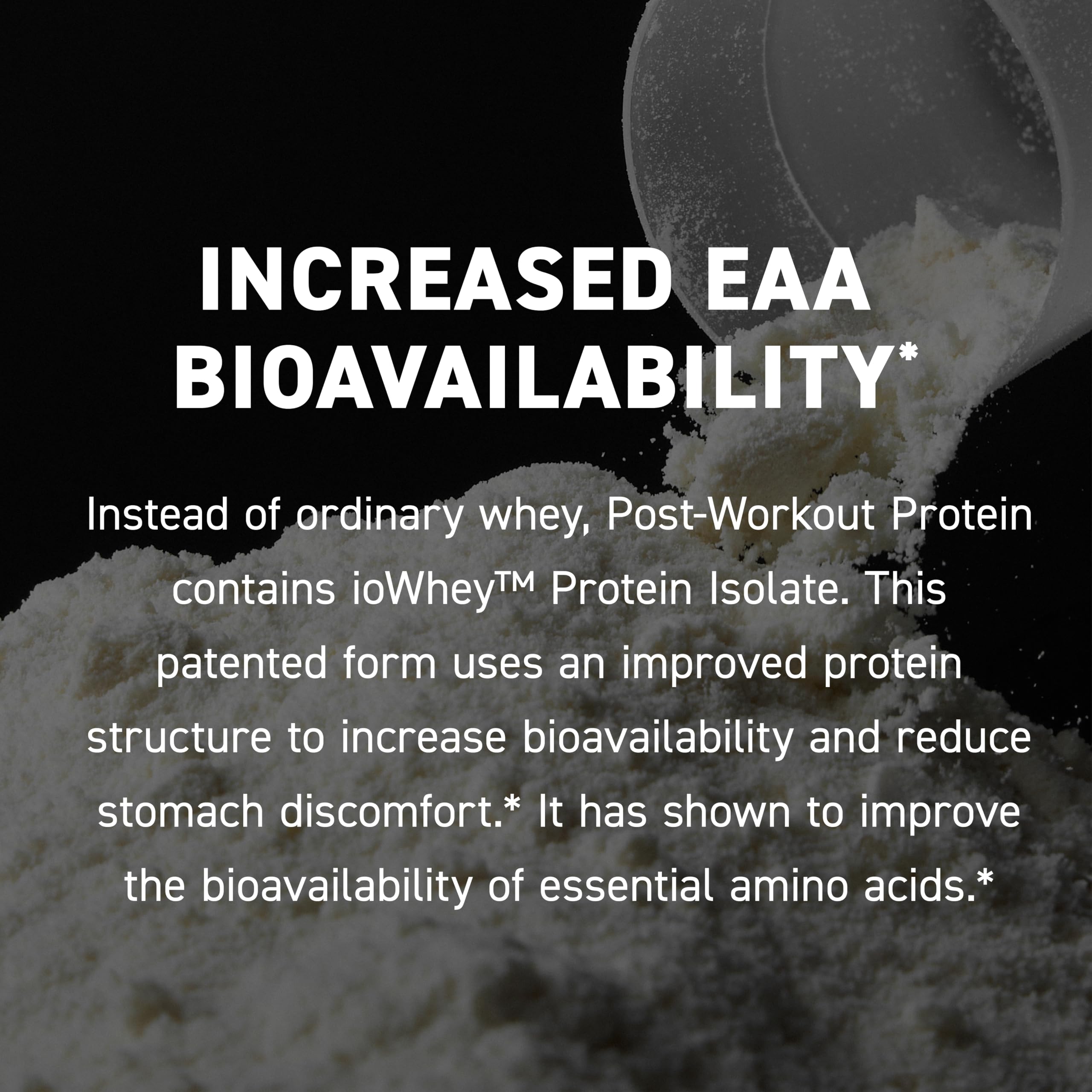Proteína Kaged io-whey, ingredientes y aminoácidos clave para recuperación.