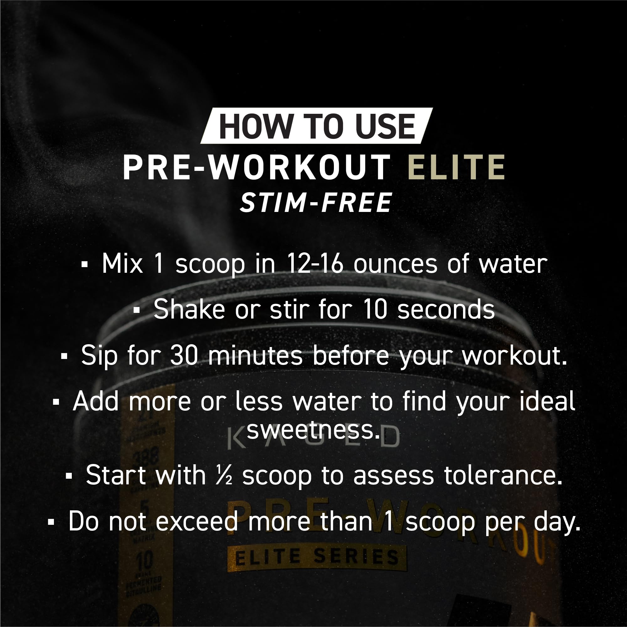 Kaged Pre Entrenamiento Elite sin estimulantes, formulación pura para entrenamientos tranquilos