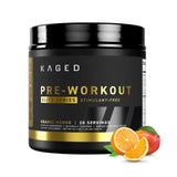 Kaged Pre-entrenamiento Elite sin estimulantes Naranja Mango en empaque