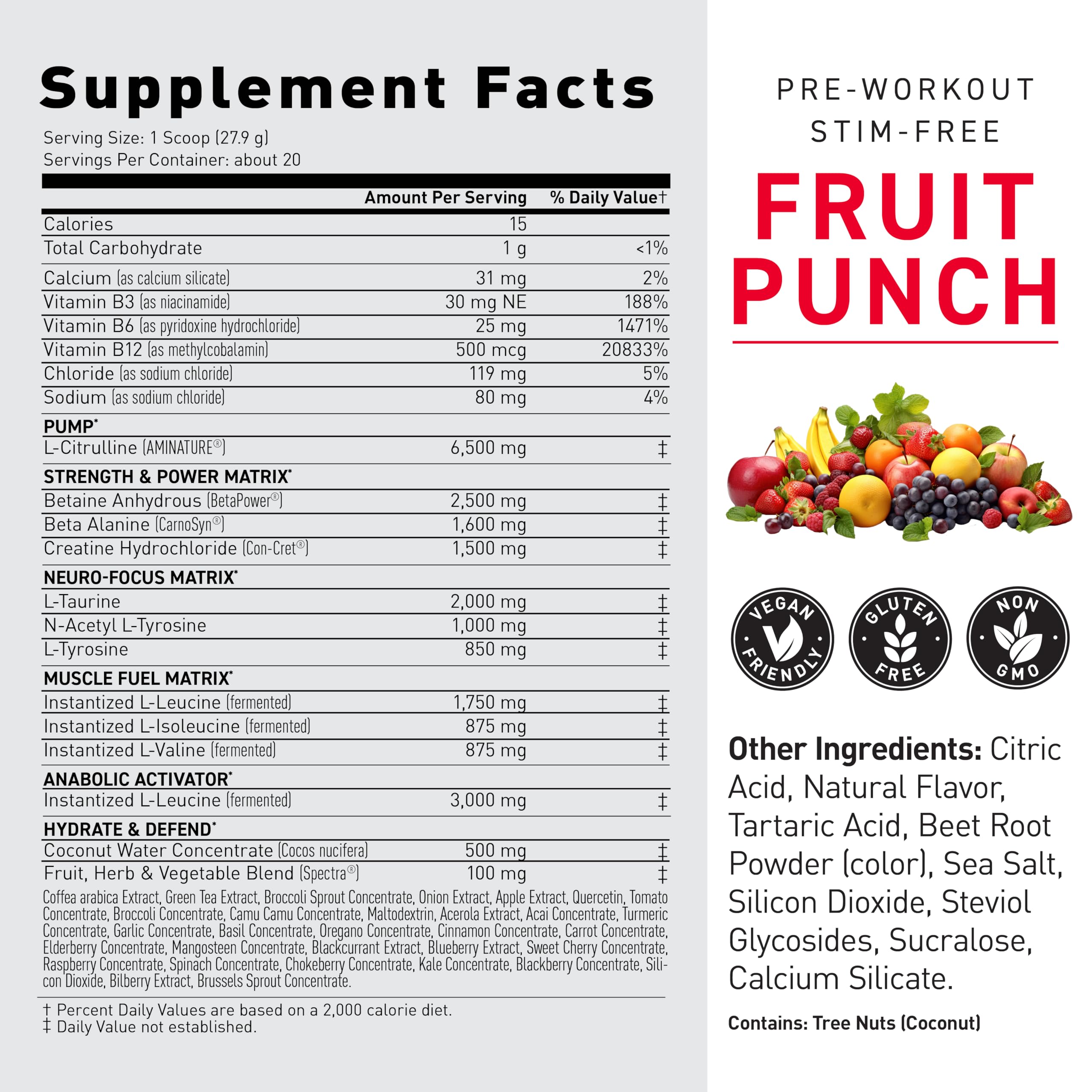 Taza de medida para porciones de 32 g de Kaged Fruta Punch.
