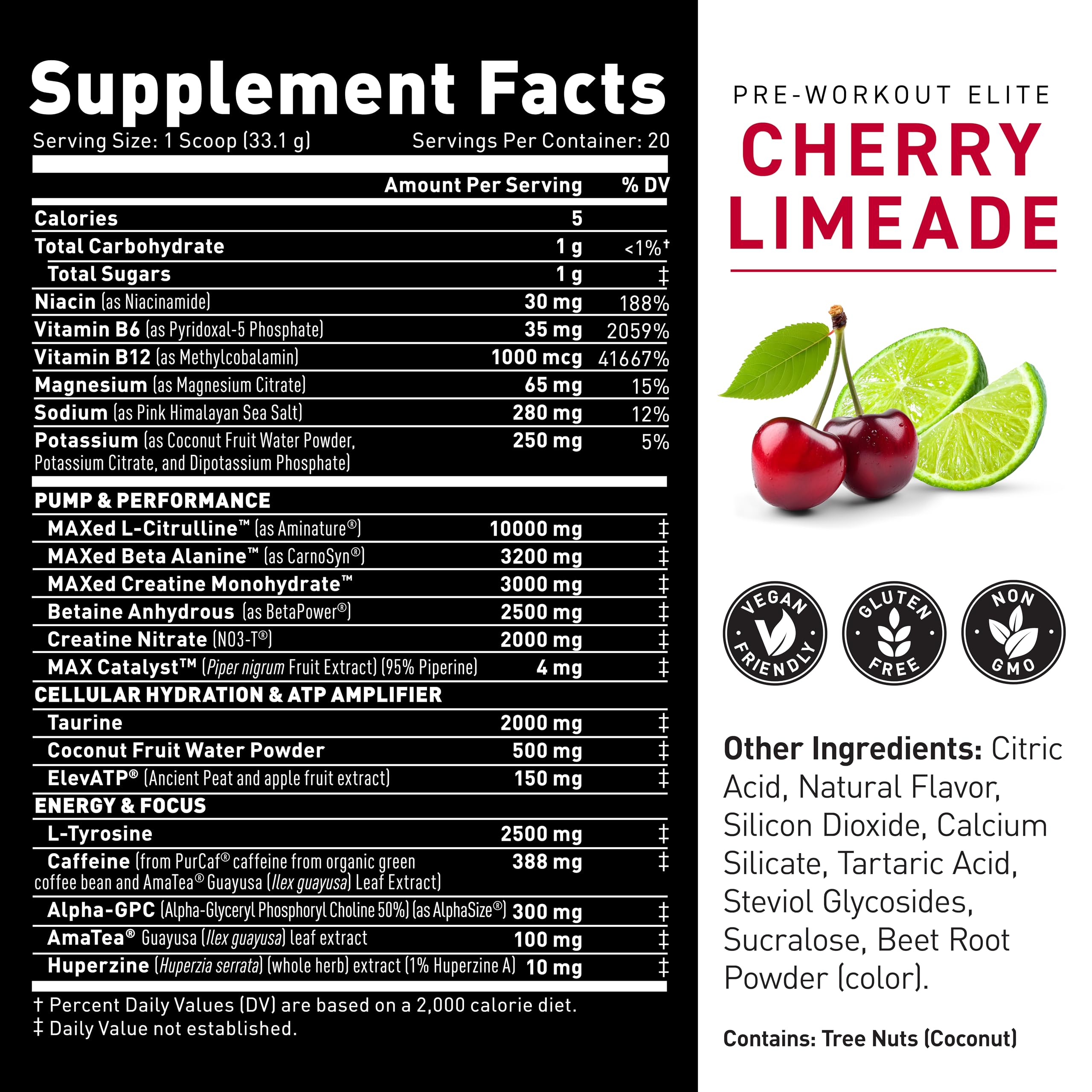 Kaged Pre-Workout Elite, 21 ingredientes premium para rendimiento completo.