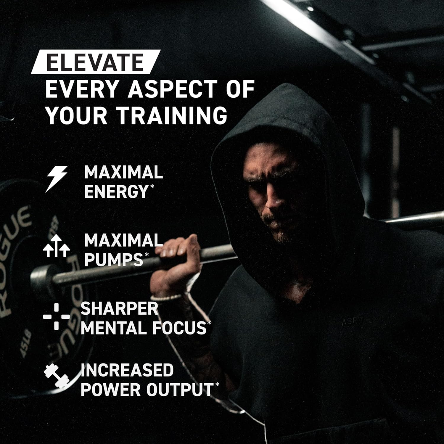 Kaged Pre-Workout Elite, cafeína orgánica para energía limpia.
