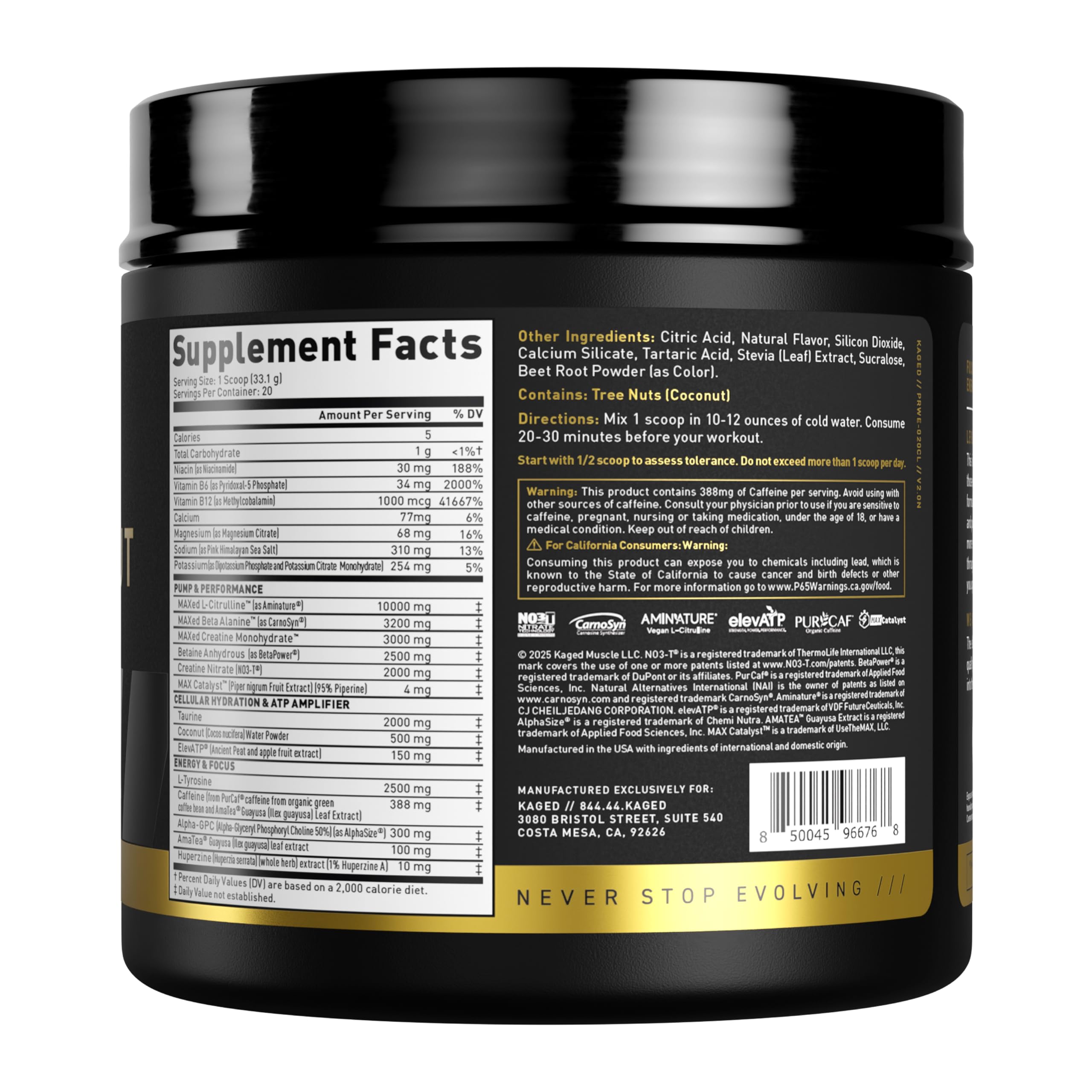 Kaged Pre Workout Elite, apto para hombres y mujeres, opción de pre-entreno confiable.