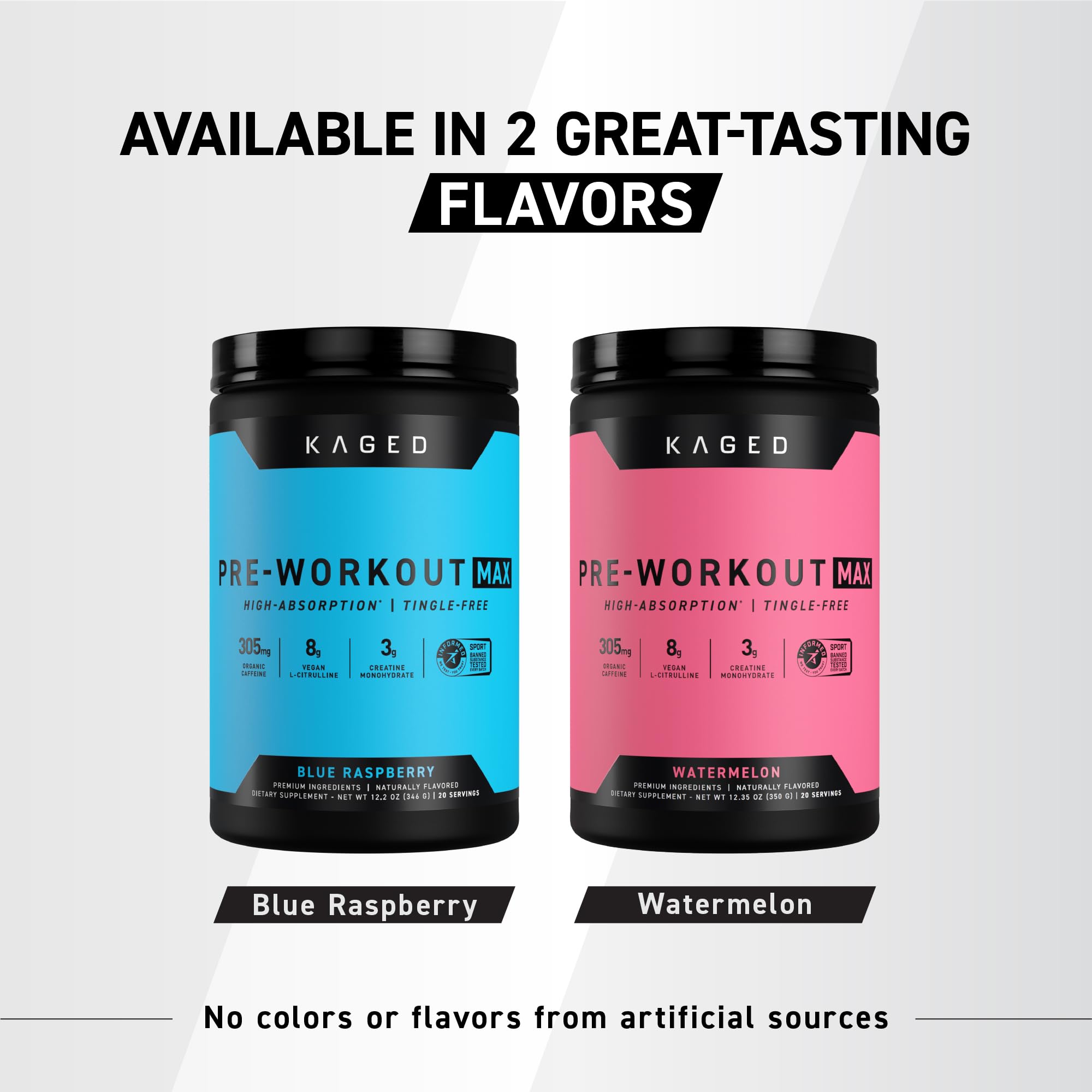 Etiqueta certificada de Kaged Pre Workout MAX para deporte seguro.