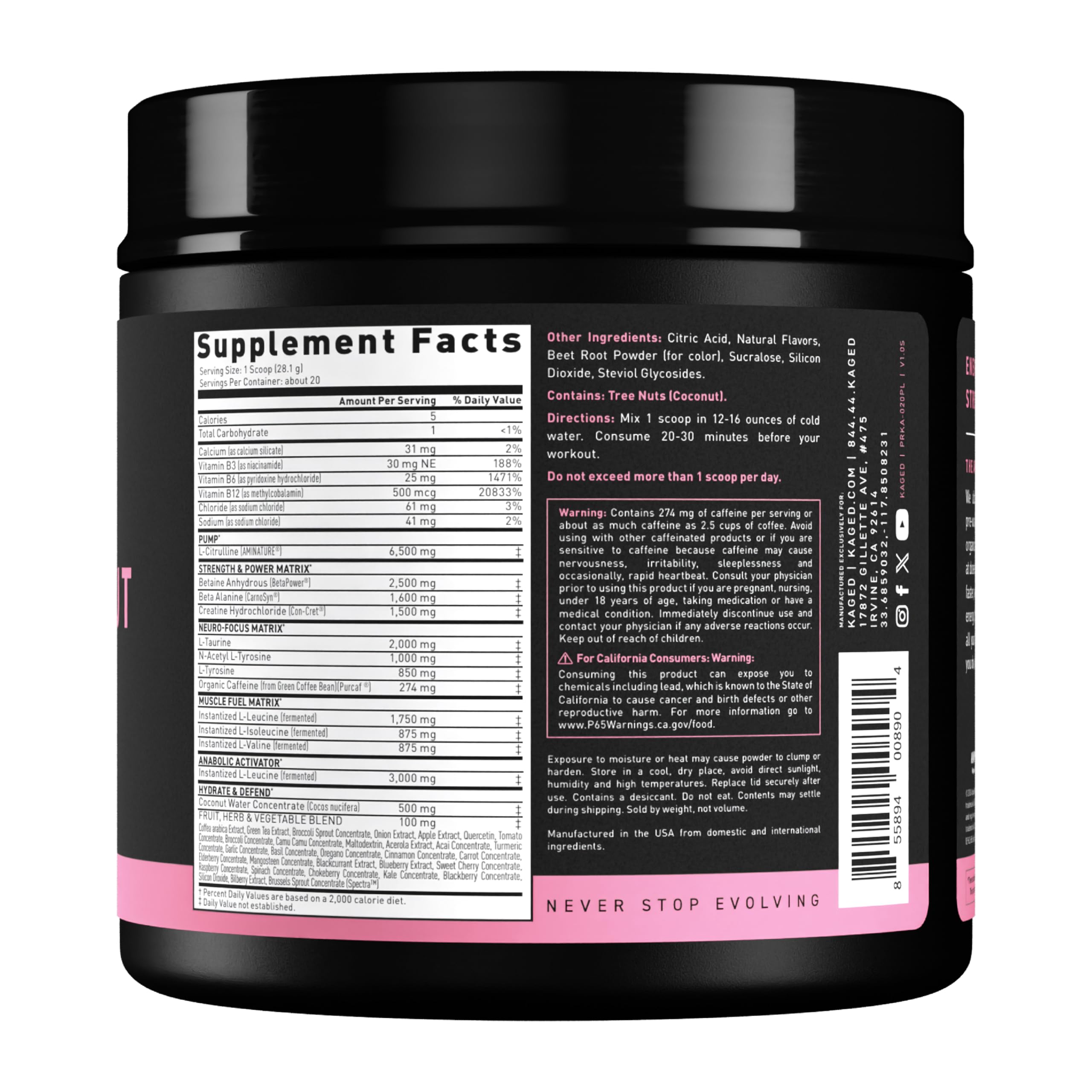 Ritual energizante previo al entrenamiento con Kaged Preentrenamiento.