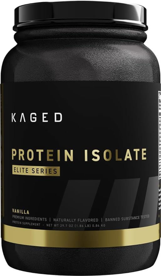 Etiqueta clara de Kaged Elite con información nutricional y composición.