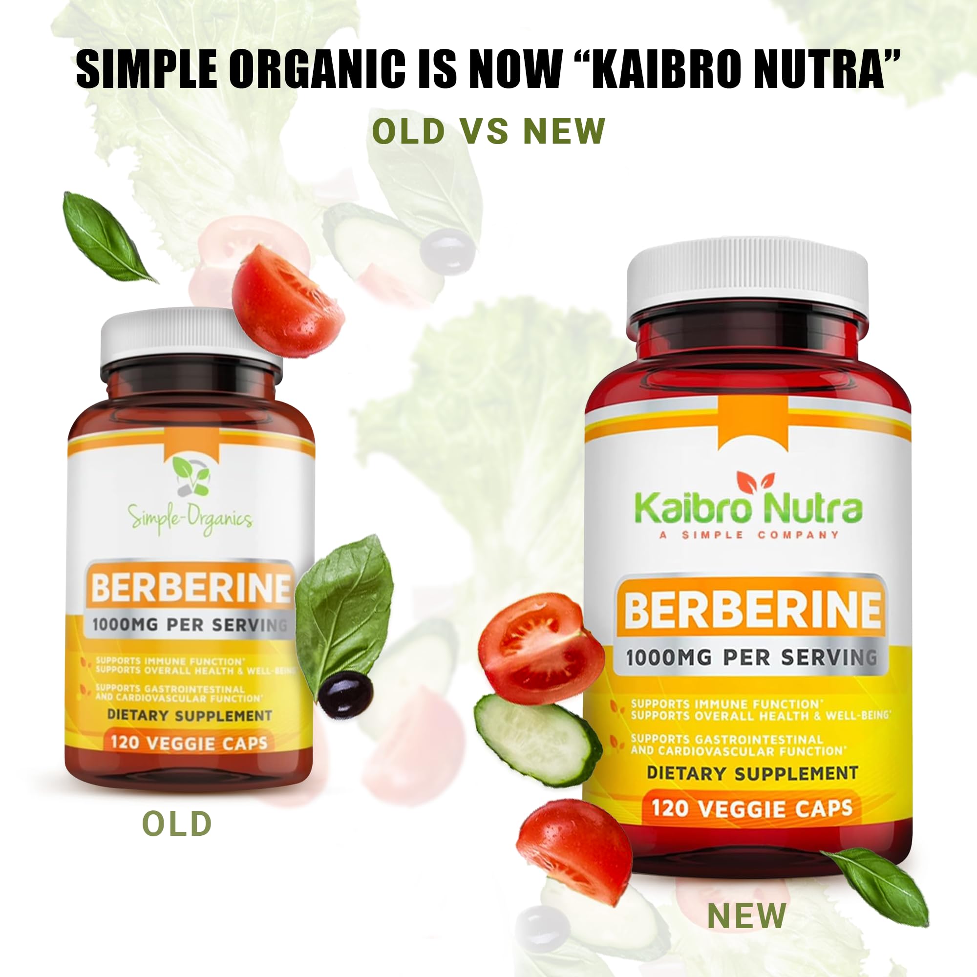 Kaibro Nutra Berberina 1000mg - etiqueta clara que destaca ingredientes y pureza.