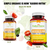 Kaibro Nutra Berberina 1000mg - etiqueta clara que destaca ingredientes y pureza.
