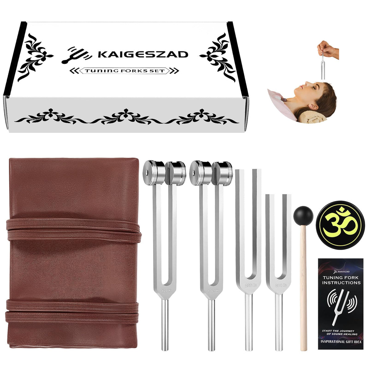 KAIGESZAD tenedor afinación Otto 128 Hz para equilibrio y enfoque durante la meditación.