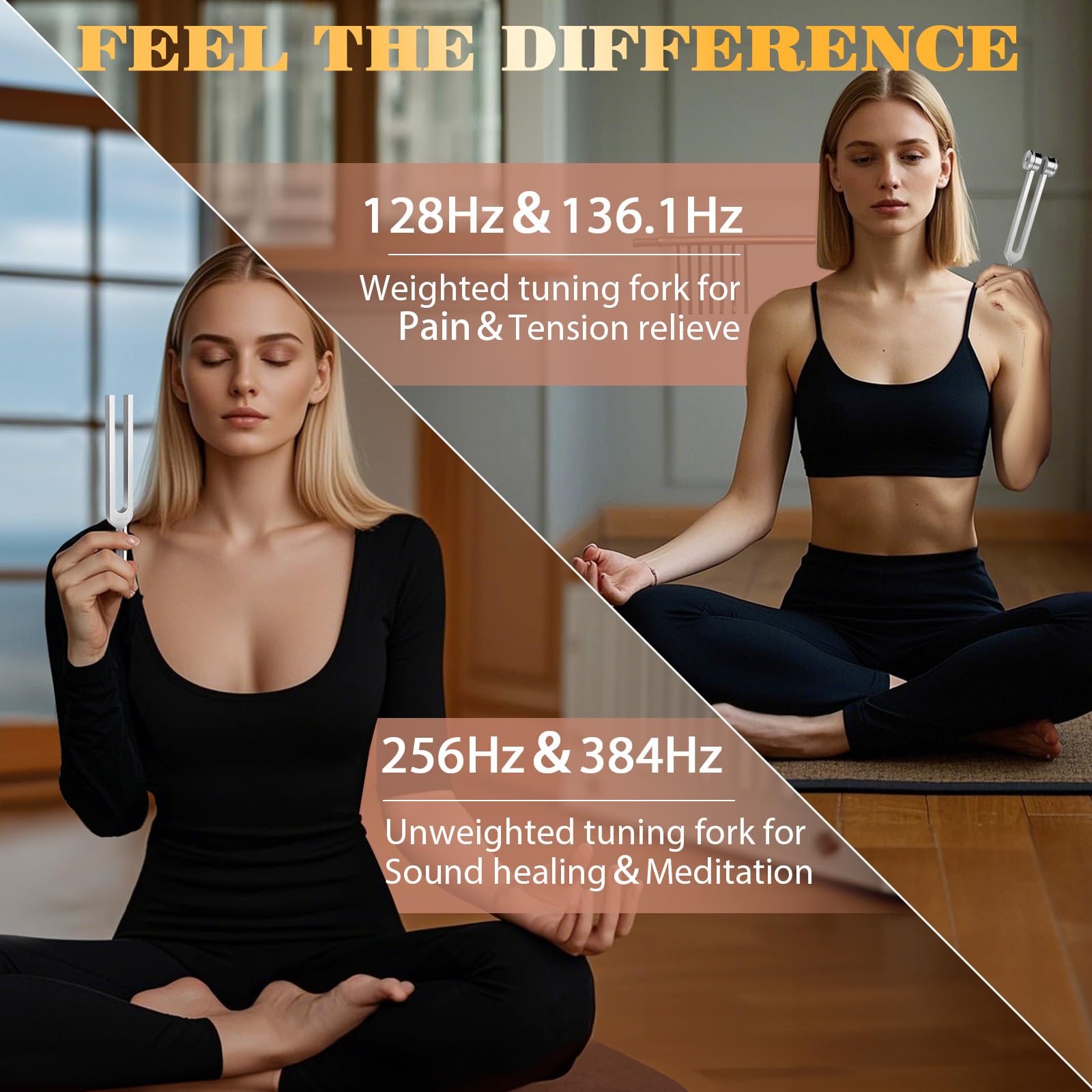 KAIGESZAD tenedor afinación Yin 256 Hz para anclaje y calma.