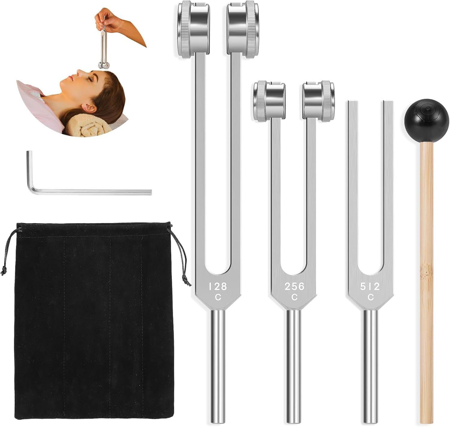 KAIGESZAD tenedores de afinacion 128hz con sonido claro para terapia y equilibrio