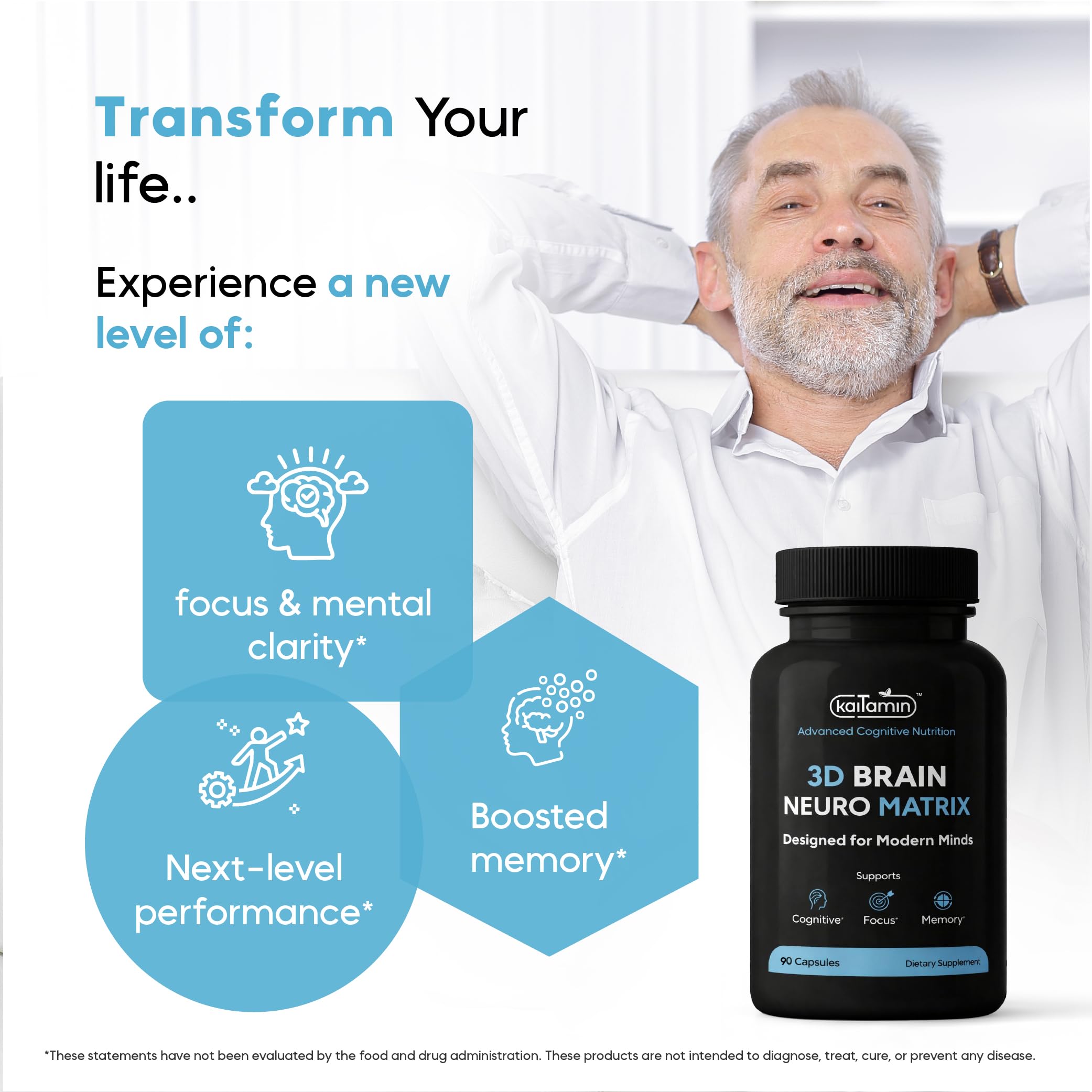 Kaitamin Brain Neuro Matrix: oficina en casa para rendimiento mental sin cafeína.