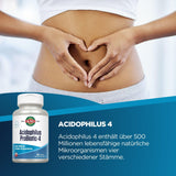 KAL Acidophilus ProBiotic-4: envase con 100 cápsulas para uso diario.