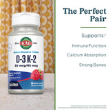 KAL ActivMelt D3 K2, frasco de 60 dosis para almacenamiento cómodo.