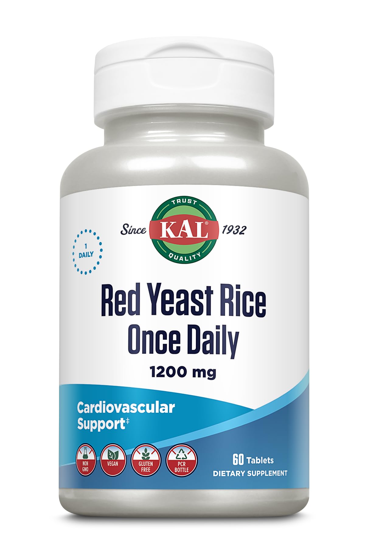 KAL Arroz de Levadura Roja, botella: dosis diaria fácil de incorporar.