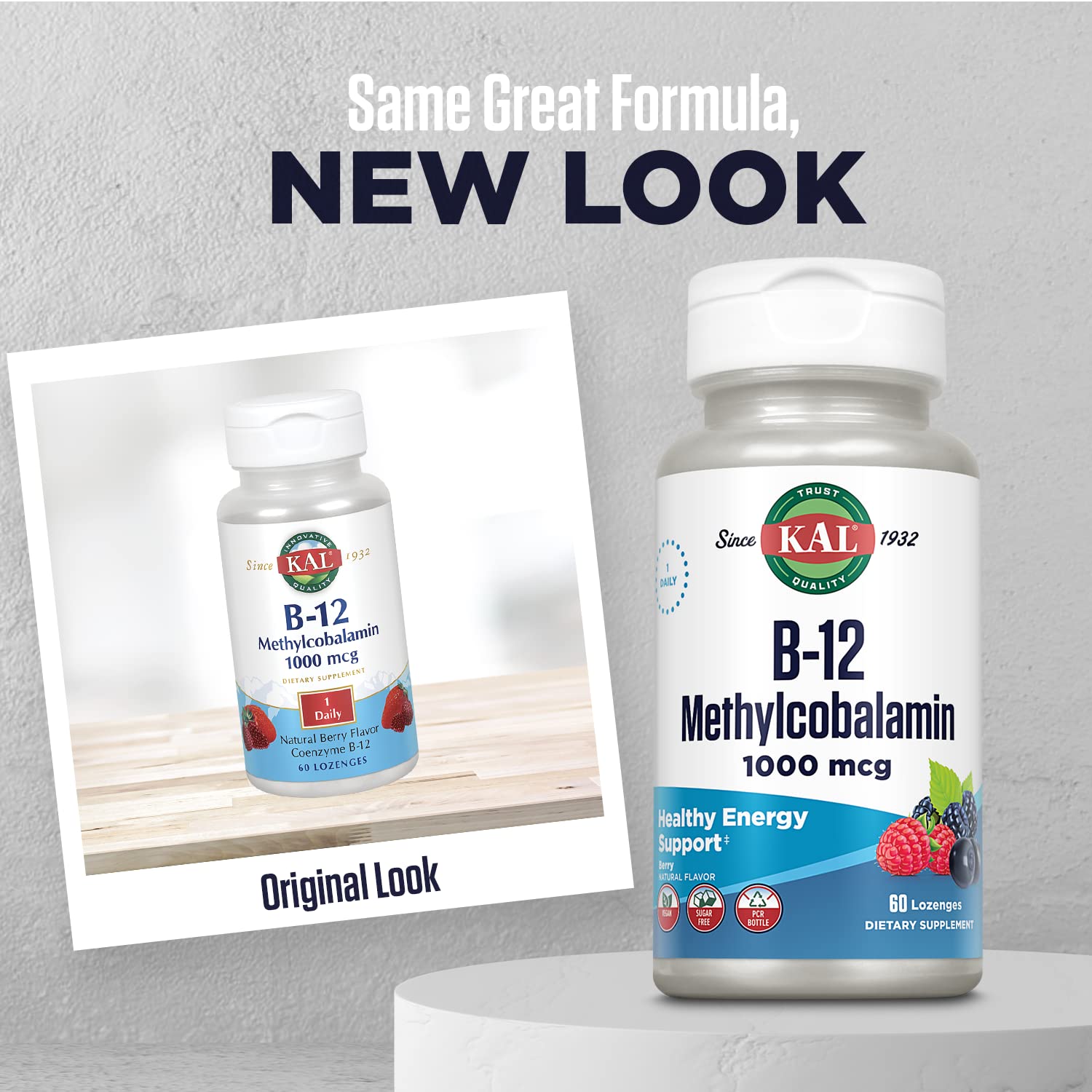 Kal B12, bolitas sabor frambuesa natural para un impulso suave.