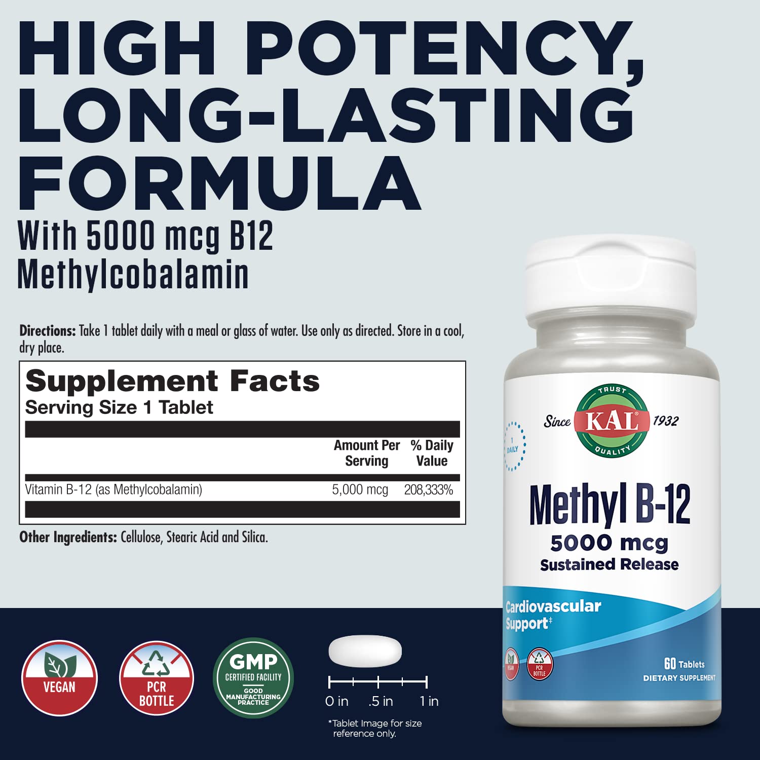 KAL B12 metilcobalamina 5000mcg tiras microtab para disolución rápida