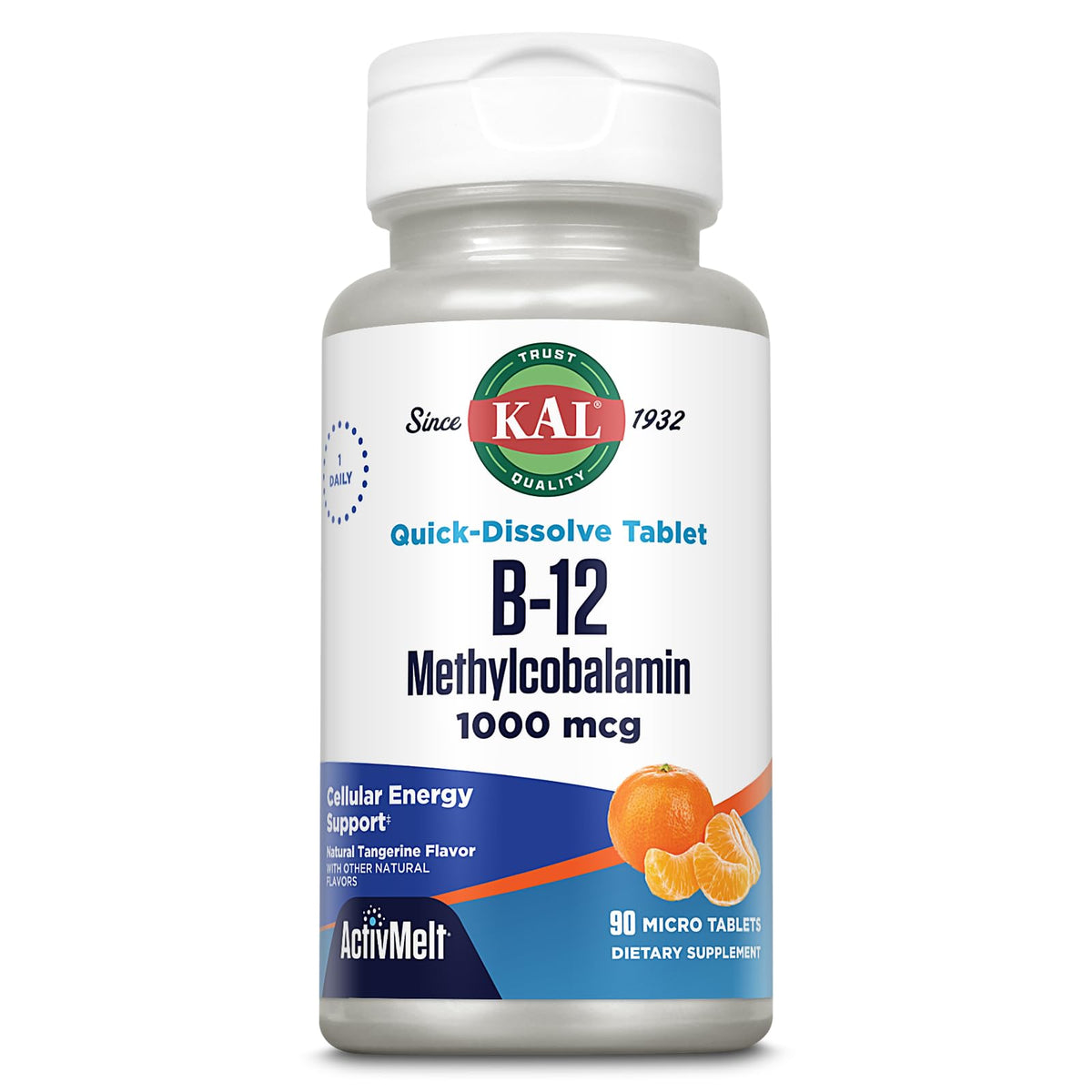 KAL B12 Metilcobalamina ActivMelt, microtabs 1000 mcg, disolución rápida.