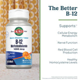 KAL B12 con sabor mandarina natural para consumo agradable.