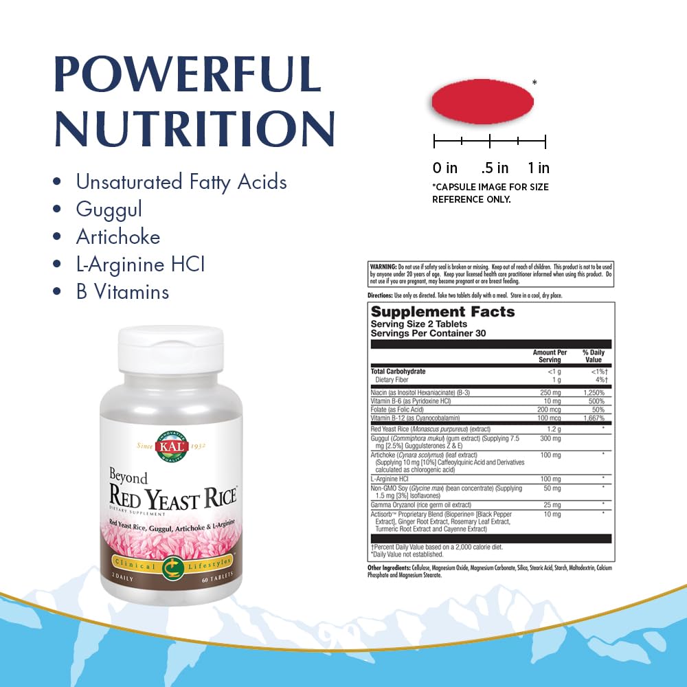 KAL Beyond Red Yeast Rice etiqueta: información clara para elegir.