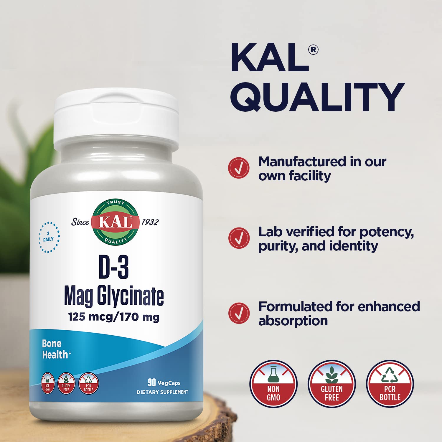 KAL D3 con BioPerine, enfoque en absorción mejorada.