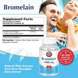 Tabletas Kal Bromelina 1000 mg listas para consumo diario.