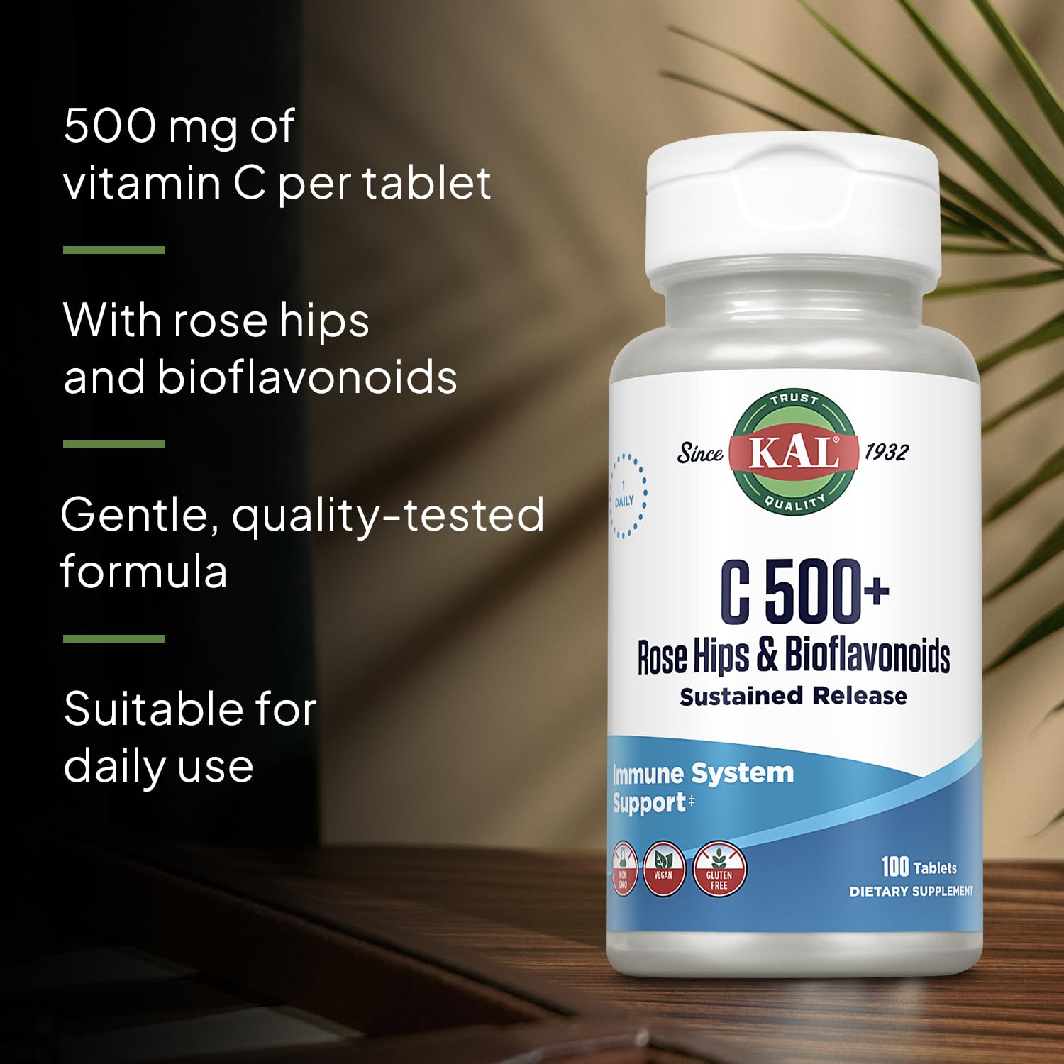KAL C-500 vegetariano, apto para dietas sin carne.