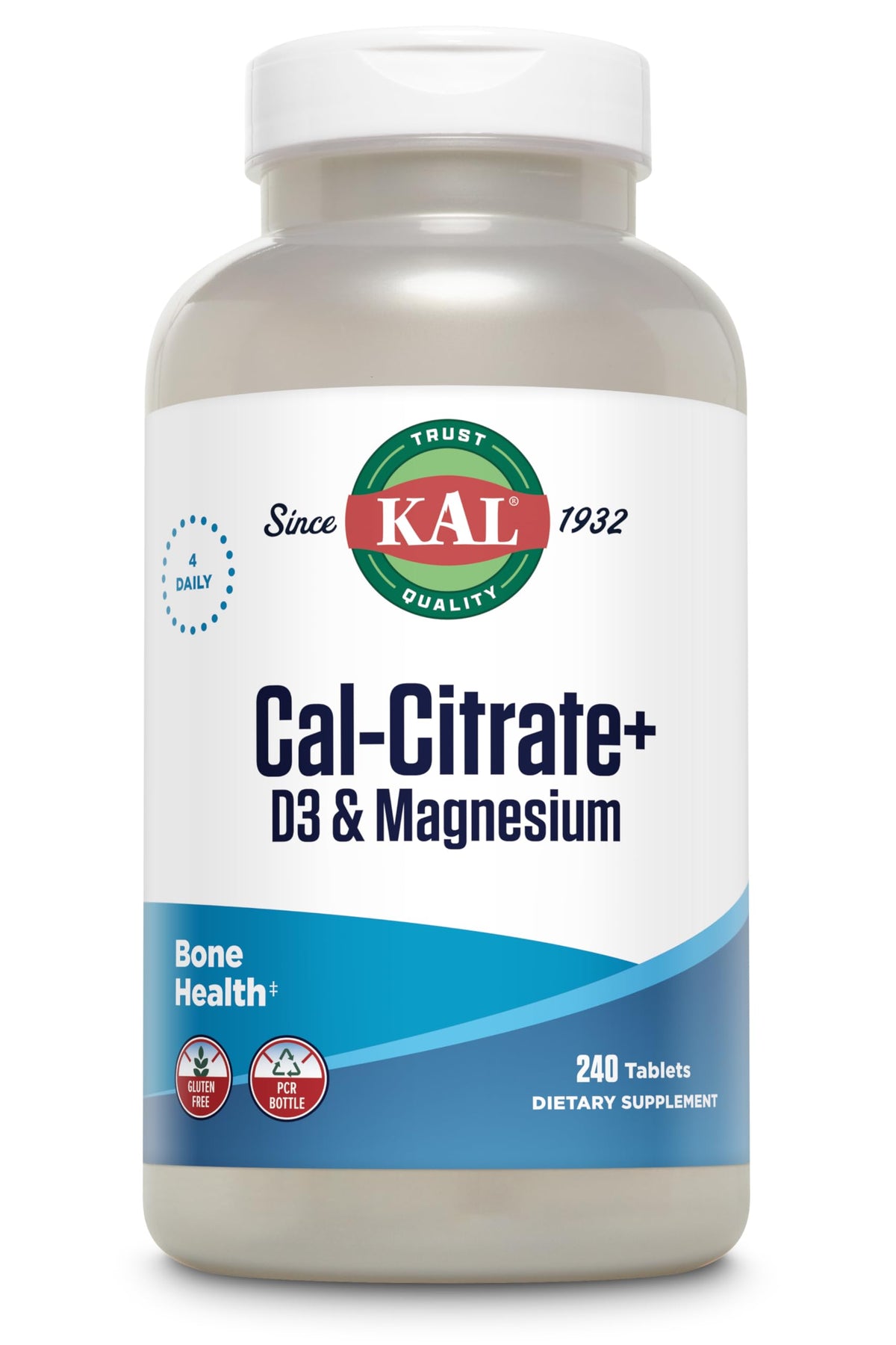 KAL Cal-Citrate+ botella frontal para apoyo óseo