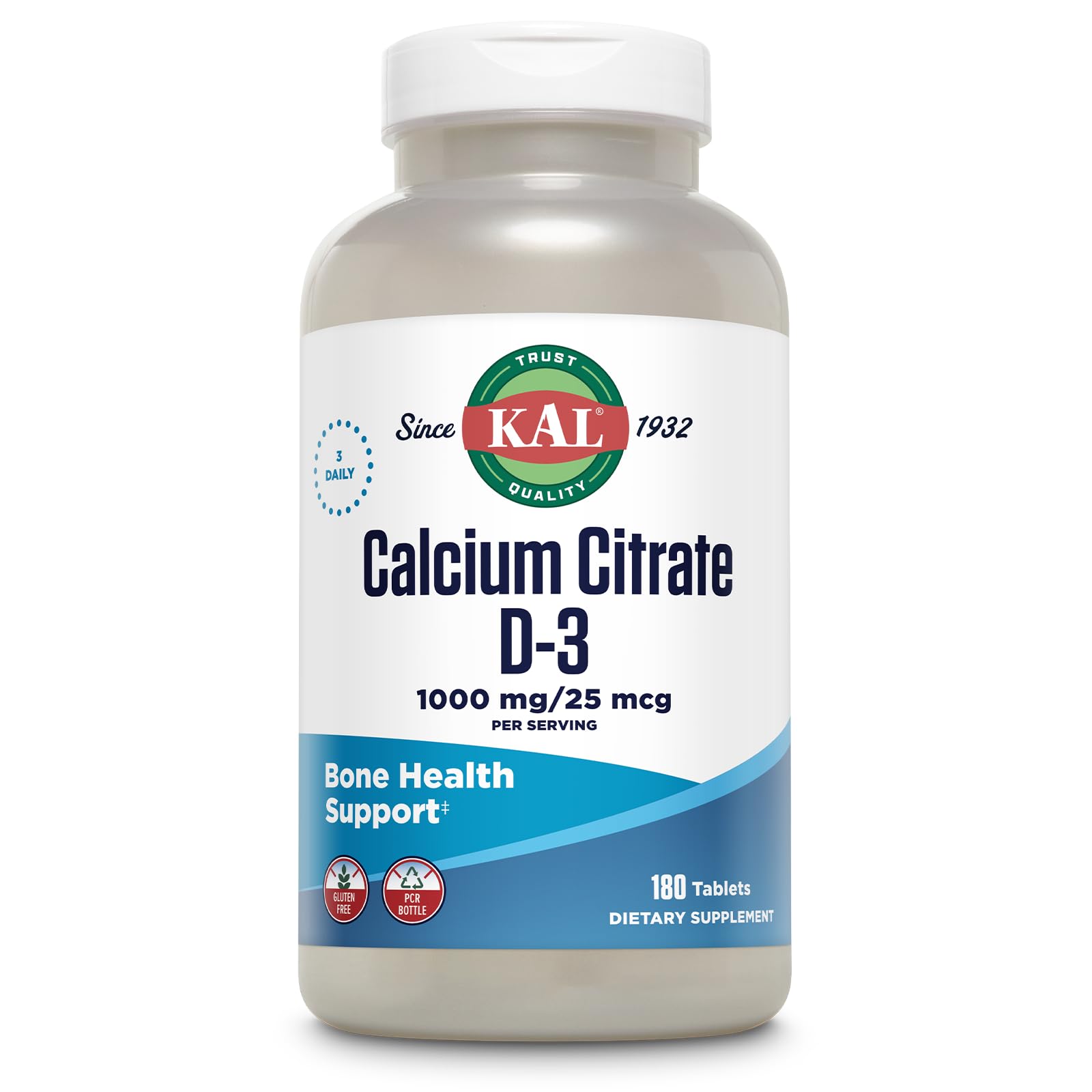 KAL calcio citrato con vitamina D3, tableta de disolución rápida para soporte óseo.
