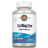KAL Cal/Mag/Zinc comprimidos en botella, posible soporte para huesos y músculos.