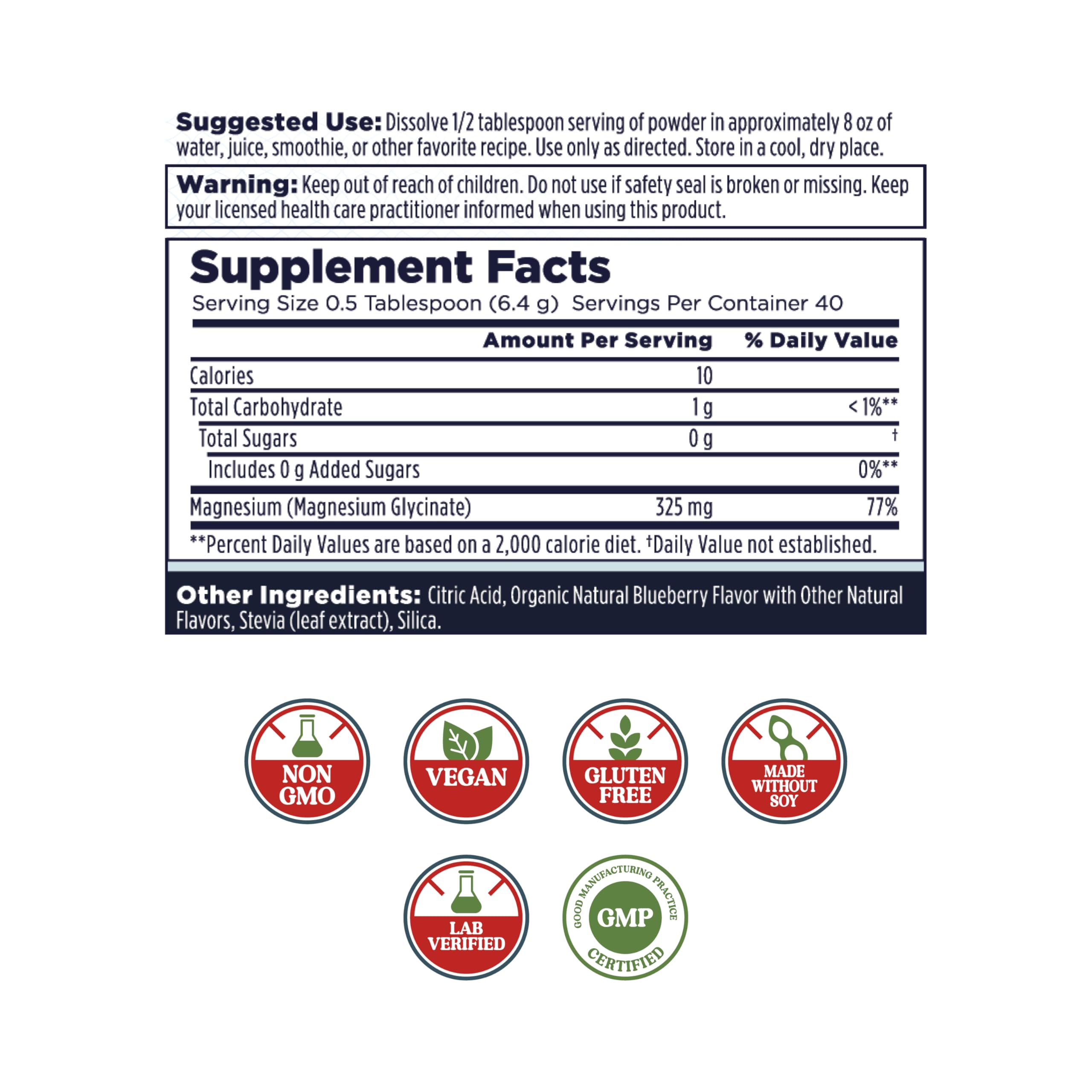 KAL Calming Magnesium, bote etiqueta, muestra la formulación de alta absorción.