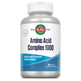 KAL aminoácidos complejos, botella de tabletas, apoyo a la recuperación muscular en uso diario.